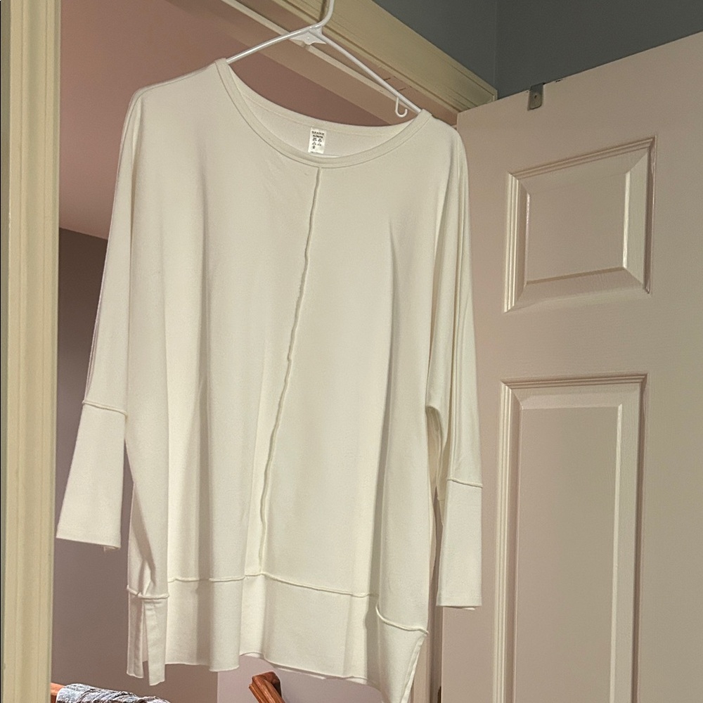 SPANX Off-White Long Sleeve Top